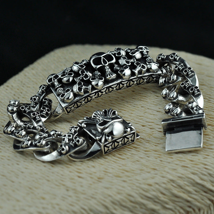 Retro Punk Men's Silver Hip-hop Bracelet