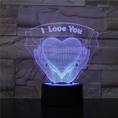 Valentines Day Gift / 3D Love Heart Night Light