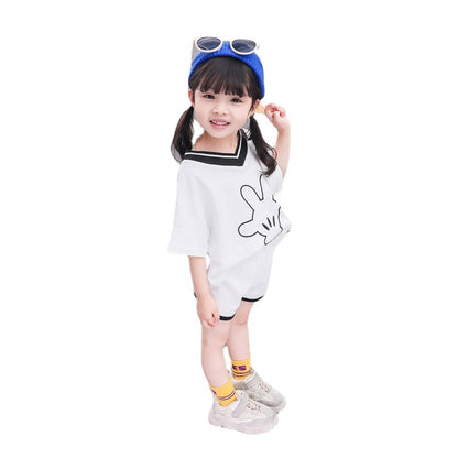 Two-piece Baby Girl Clothing Cartoon Hand T-shirt