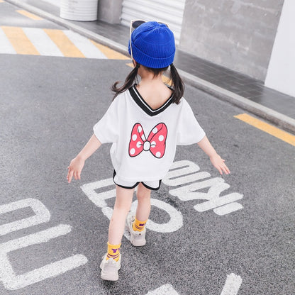 Two-piece Baby Girl Clothing Cartoon Hand T-shirt