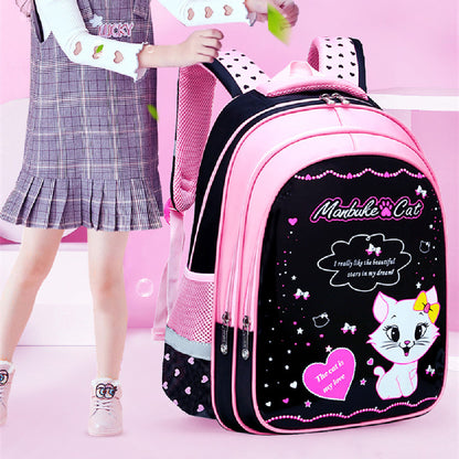 Kids Cute Cat Print  School Backpack