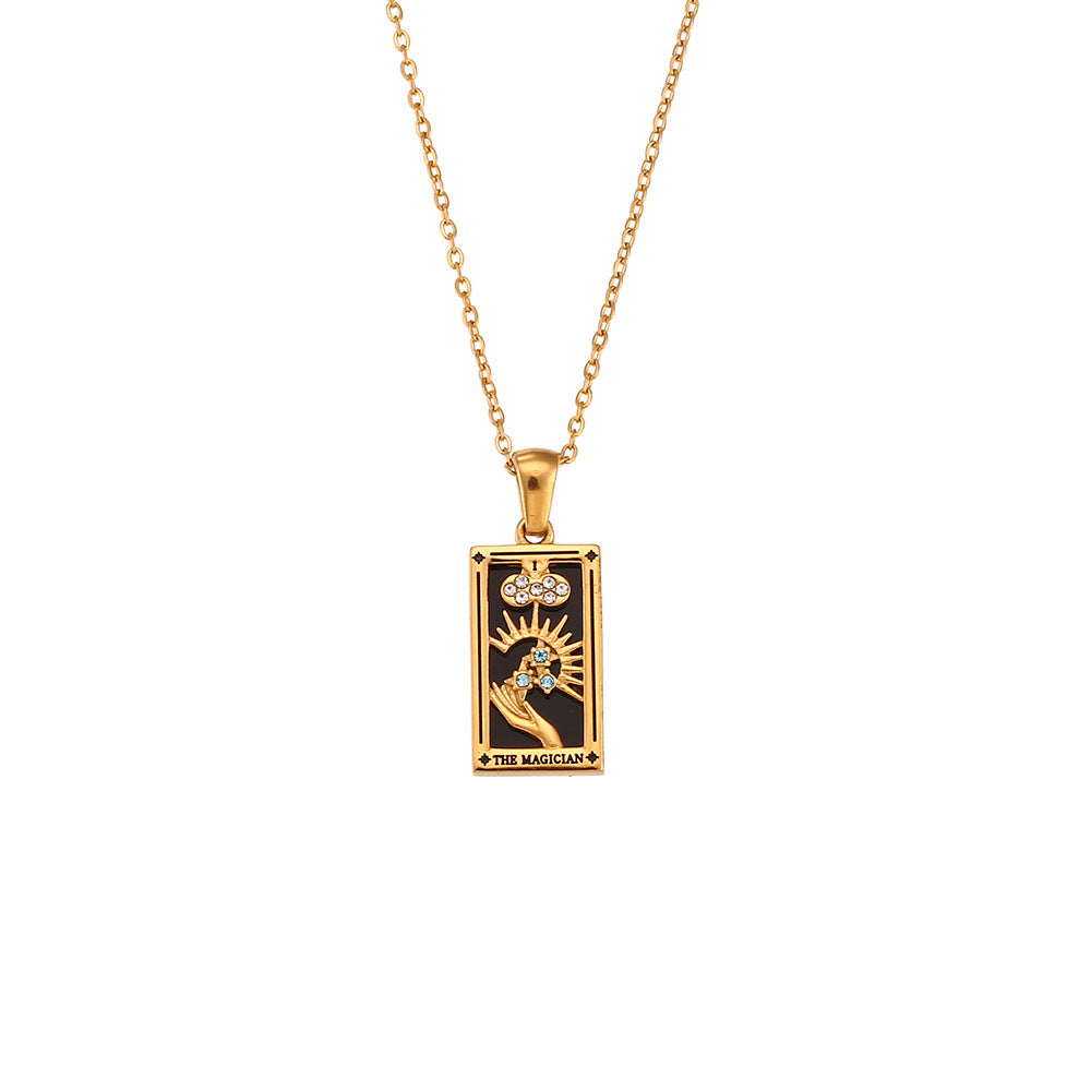 Rectangular Oil Drip Tarot Pendant