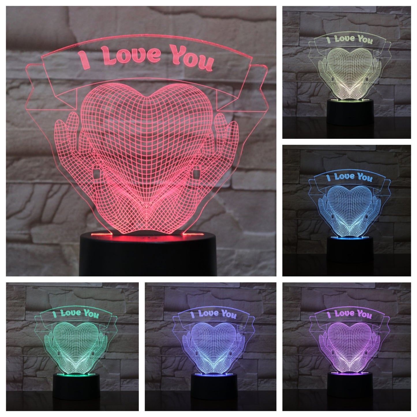 Valentines Day Gift / 3D Love Heart Night Light