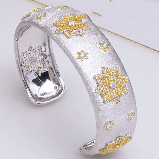 Gold Plated Silver Divided Snowflake Bracelet