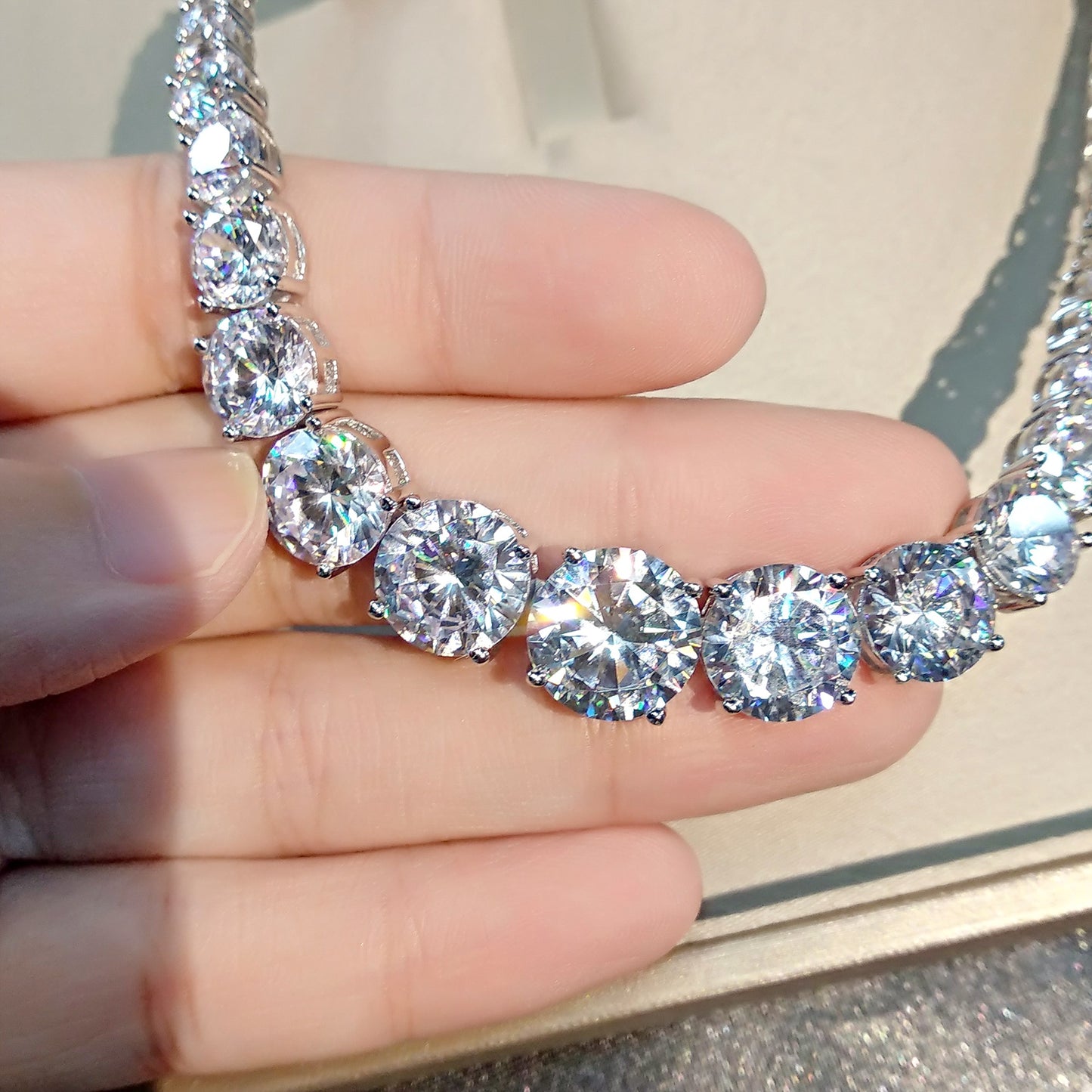 Moissanite 925 Sterling Silver Diamond Necklace