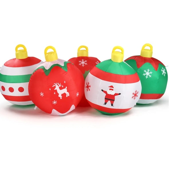 6.9 FT Lighted Christmas Inflatable Decoration, Inflatable 5 Christmas Balls with LED Lights