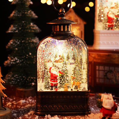 Christmas Crystal Ball Under Snowflake Light Music Box