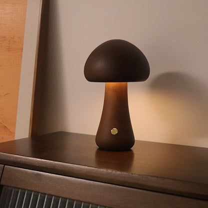 INS Wooden Mushroom LED Table Lamp