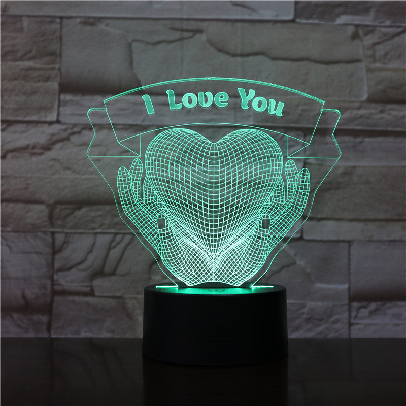 Valentines Day Gift / 3D Love Heart Night Light