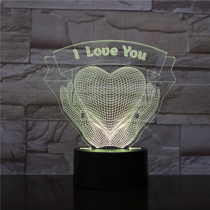 Valentines Day Gift / 3D Love Heart Night Light