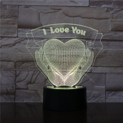 Valentines Day Gift / 3D Love Heart Night Light