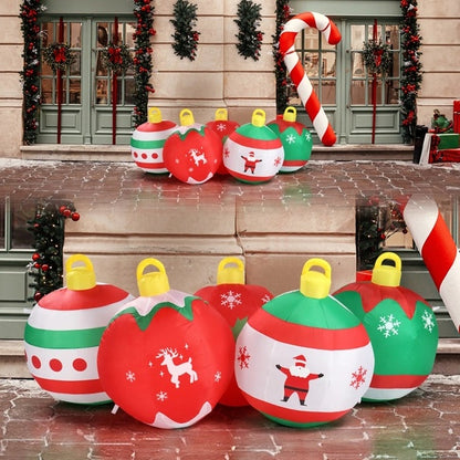 6.9 FT Lighted Christmas Inflatable Decoration, Inflatable 5 Christmas Balls with LED Lights