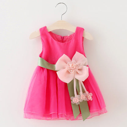 Foreign children 2021 new summer sleeveless dress baby girls gauze princess dress baby Korean clothing