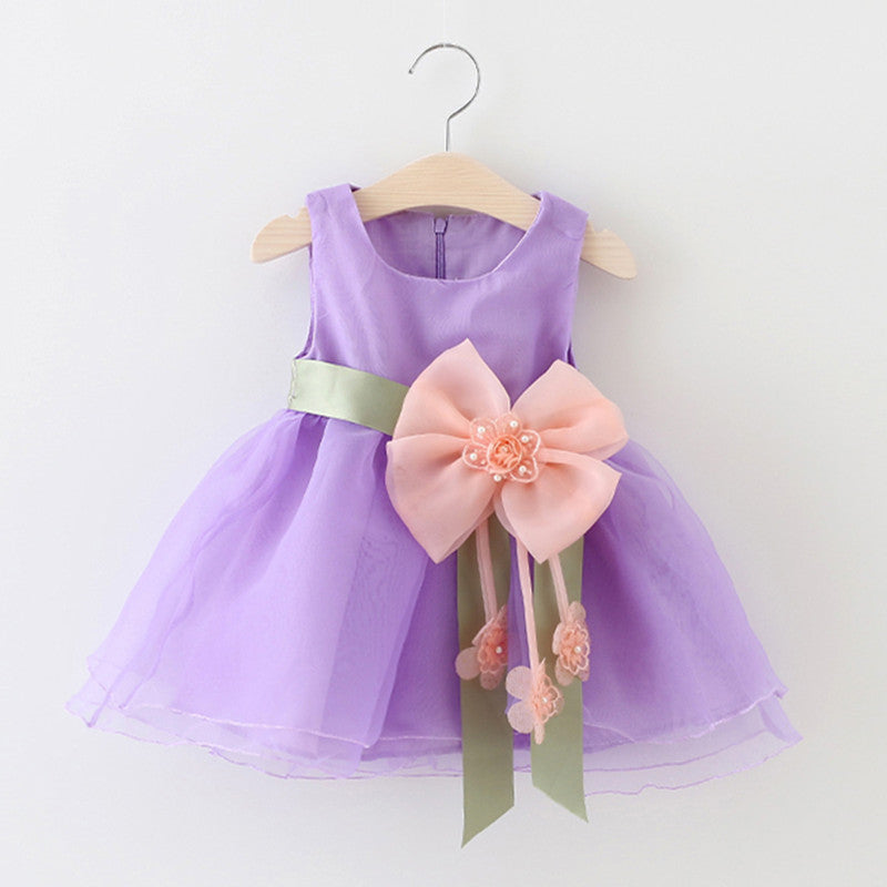 Foreign children 2021 new summer sleeveless dress baby girls gauze princess dress baby Korean clothing