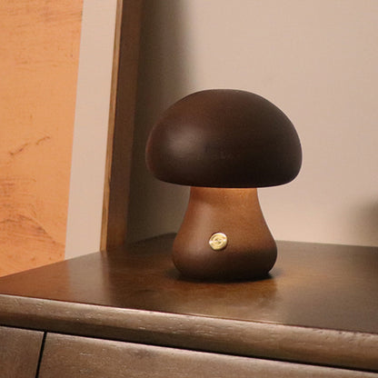 INS Wooden Mushroom LED Table Lamp