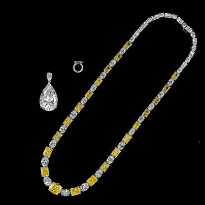 Women's 925 Silver 42 Carat Goose Yellow High-end Necklace