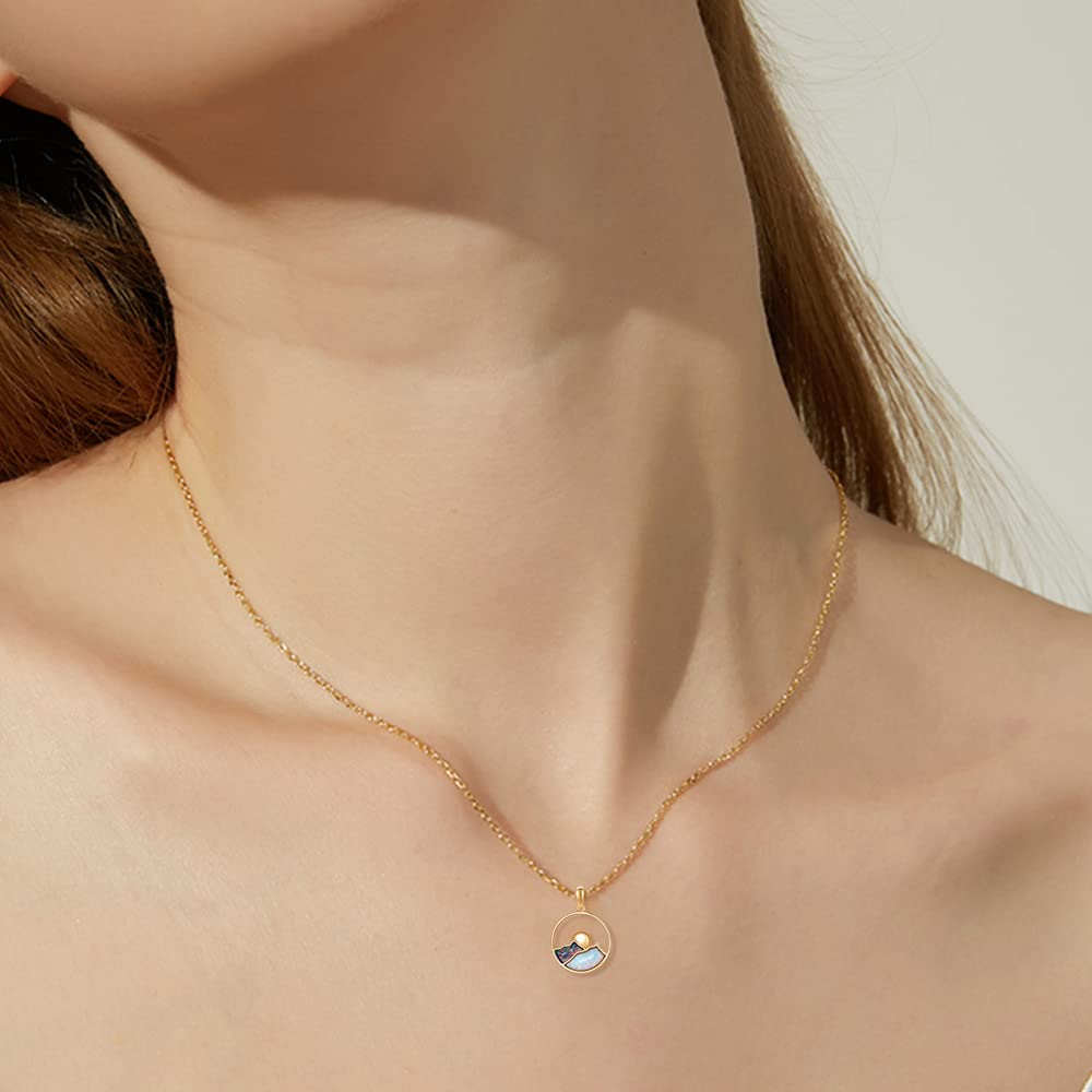 14K Gold Opal Mountain Necklace