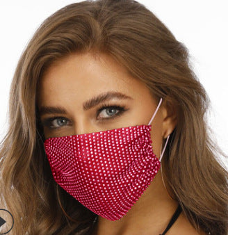 Novelty Fishnet-shaped Rhinestone Face Mask