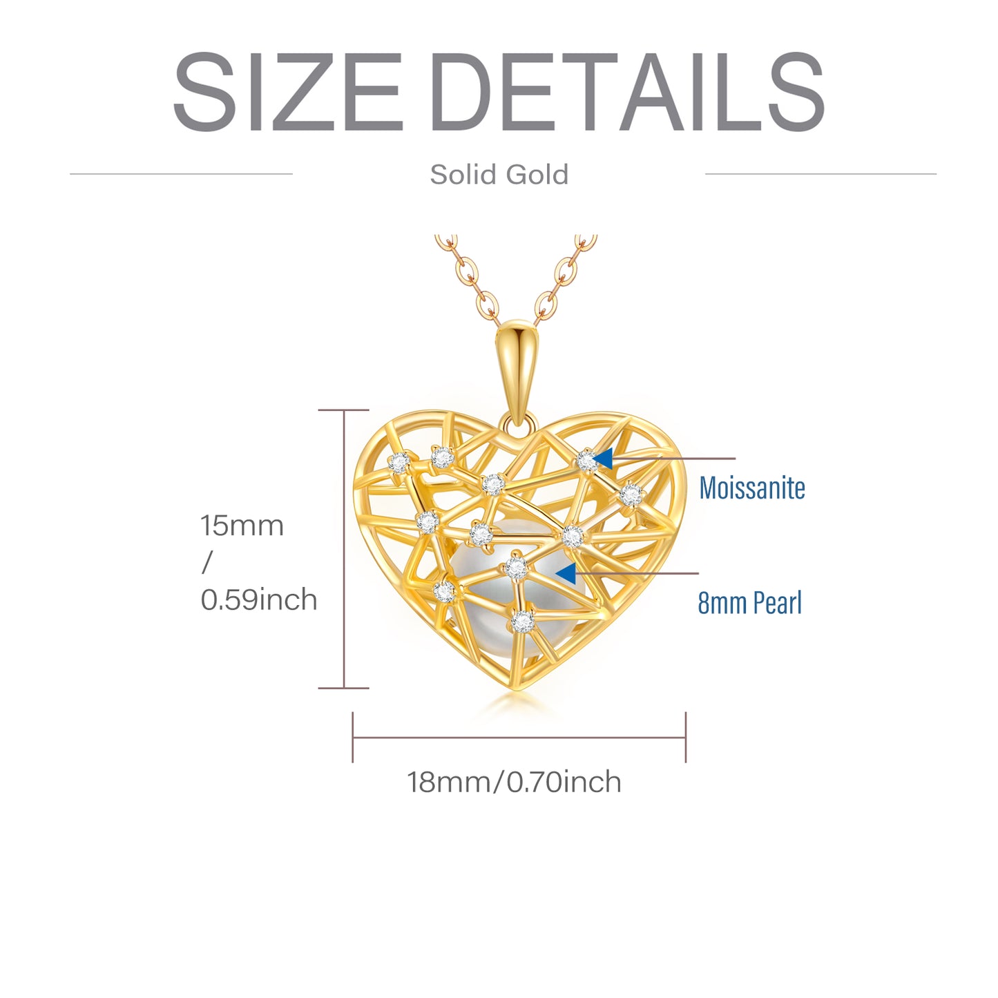 Moissanite Heart Pendant