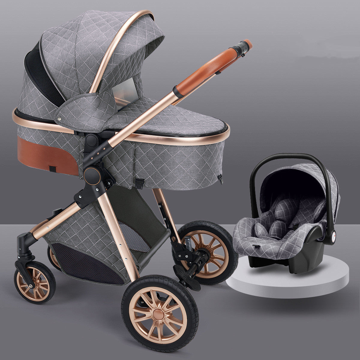 Lightweight Folding Two Way Shock Absorbing Baby Stroller