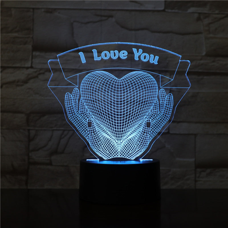 Valentines Day Gift / 3D Love Heart Night Light