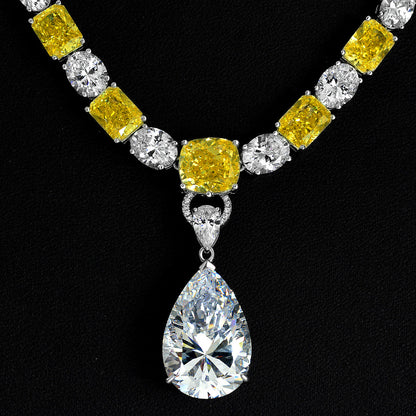 Women's 925 Silver 42 Carat Goose Yellow High-end Necklace