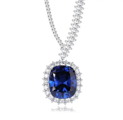 Women Synthetic Sapphire Necklace