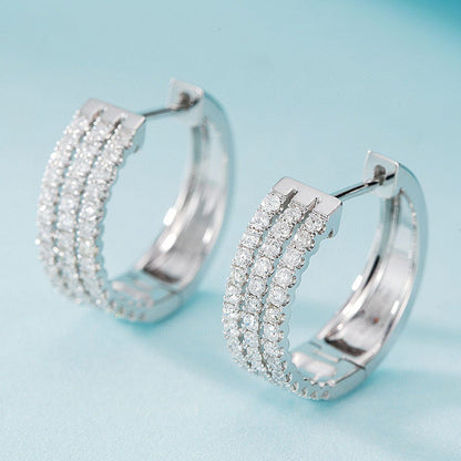 18K White Gold Natural Diamond Earrings