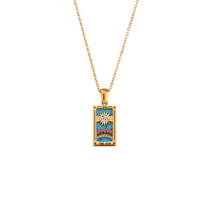 Rectangular Oil Drip Tarot Pendant