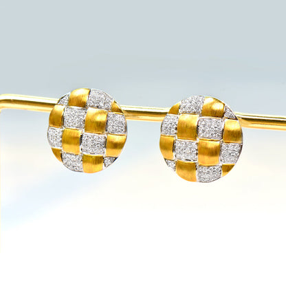 18K Gold Diamond Craft Earrings