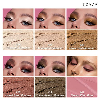 LUXAZA 6PCS Shimmer Neutral Brown Eyeshadow Stick