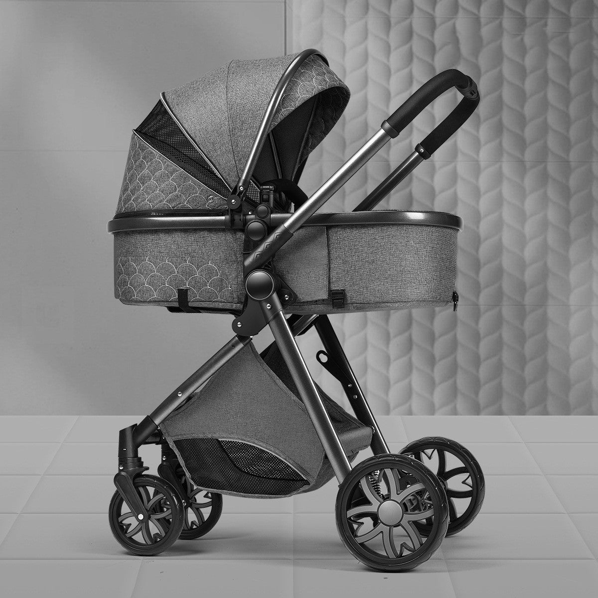 Lightweight Folding Two Way Shock Absorbing Baby Stroller