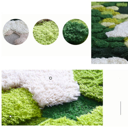 Handmade Wool Carpet with Forest Moss Design