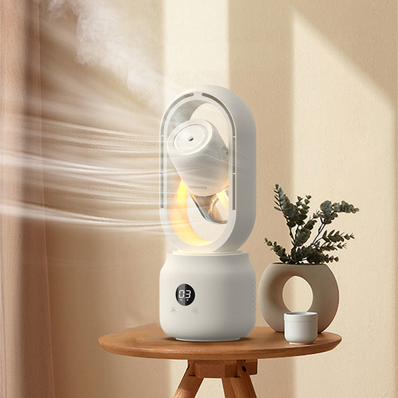 Electric Fan with Spray Mist; USB Rechargeable