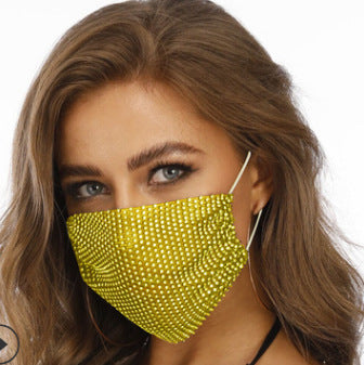 Novelty Fishnet-shaped Rhinestone Face Mask