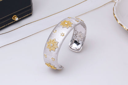 Gold Plated Silver Divided Snowflake Bracelet