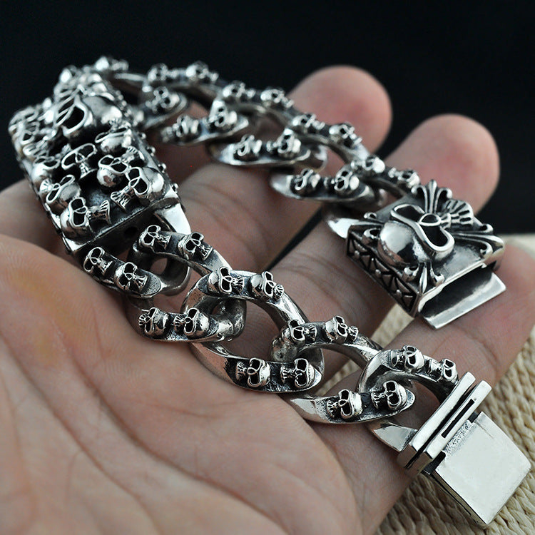 Retro Punk Men's Silver Hip-hop Bracelet