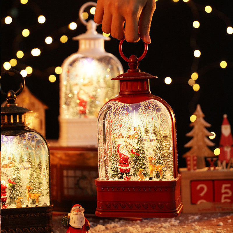 Christmas Crystal Ball Under Snowflake Light Music Box