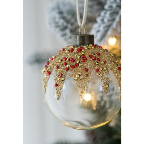 Set of 12 Glass Christmas Ball Ornaments