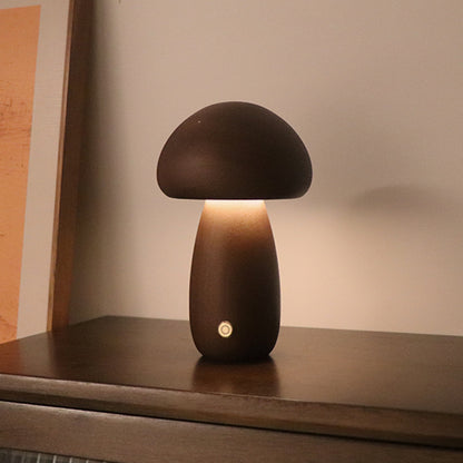 INS Wooden Mushroom LED Table Lamp