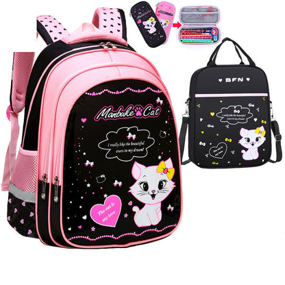 Kids Cute Cat Print  School Backpack