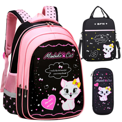 Kids Cute Cat Print  School Backpack