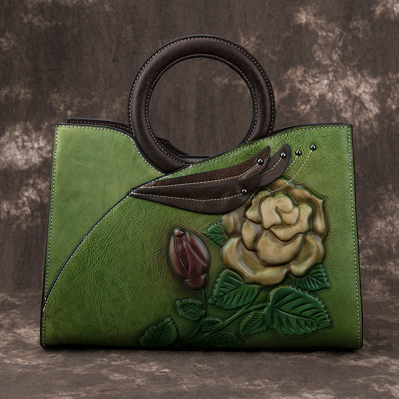 Handmade Contrasting Leather Handbag