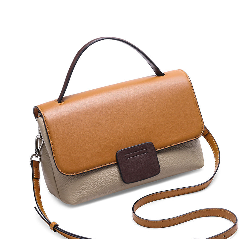 Stylish Contrasting Leather Handbag